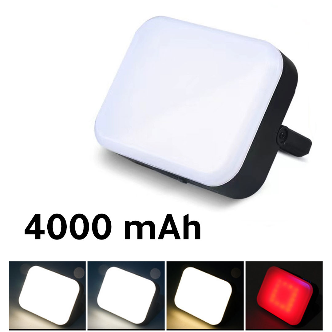 Photography rechargable small light 3 colors with power bank 4000mah J-521
