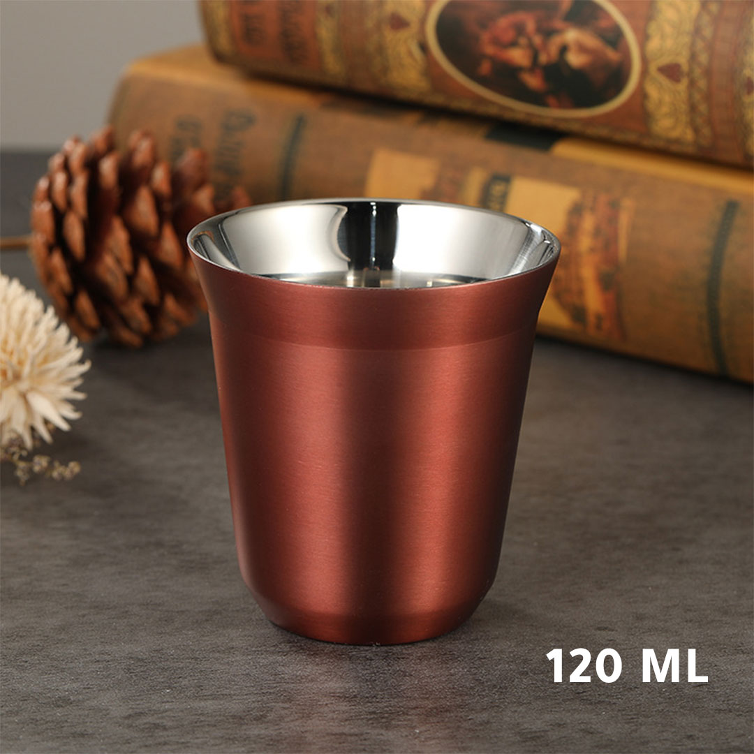  Coffee cup vacuum stainless stee  120ml Bronze