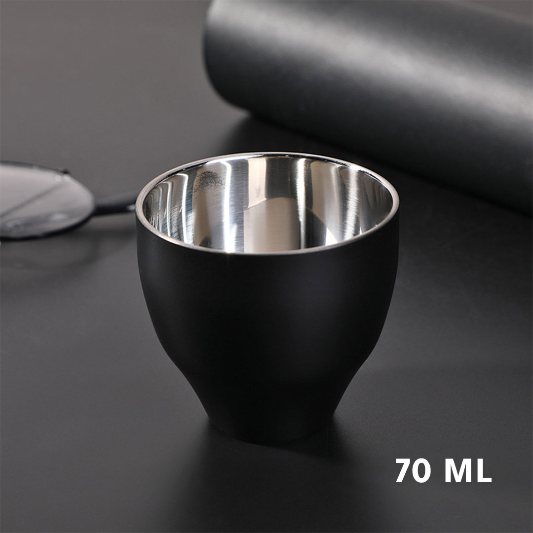 Coffee cup vacuum stainless stee 70ml black