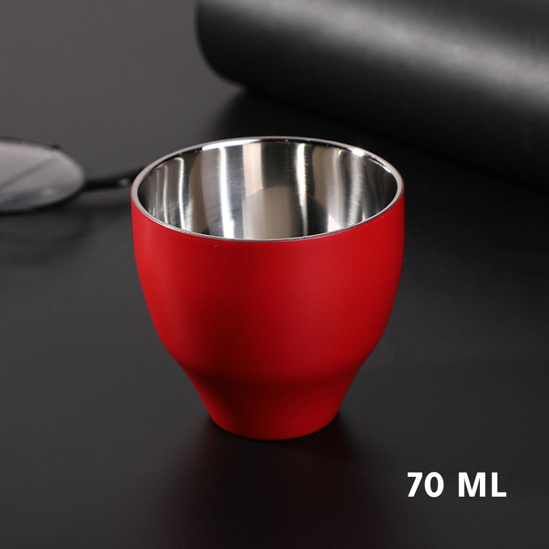 Coffee cup vacuum stainless stee  70ml red