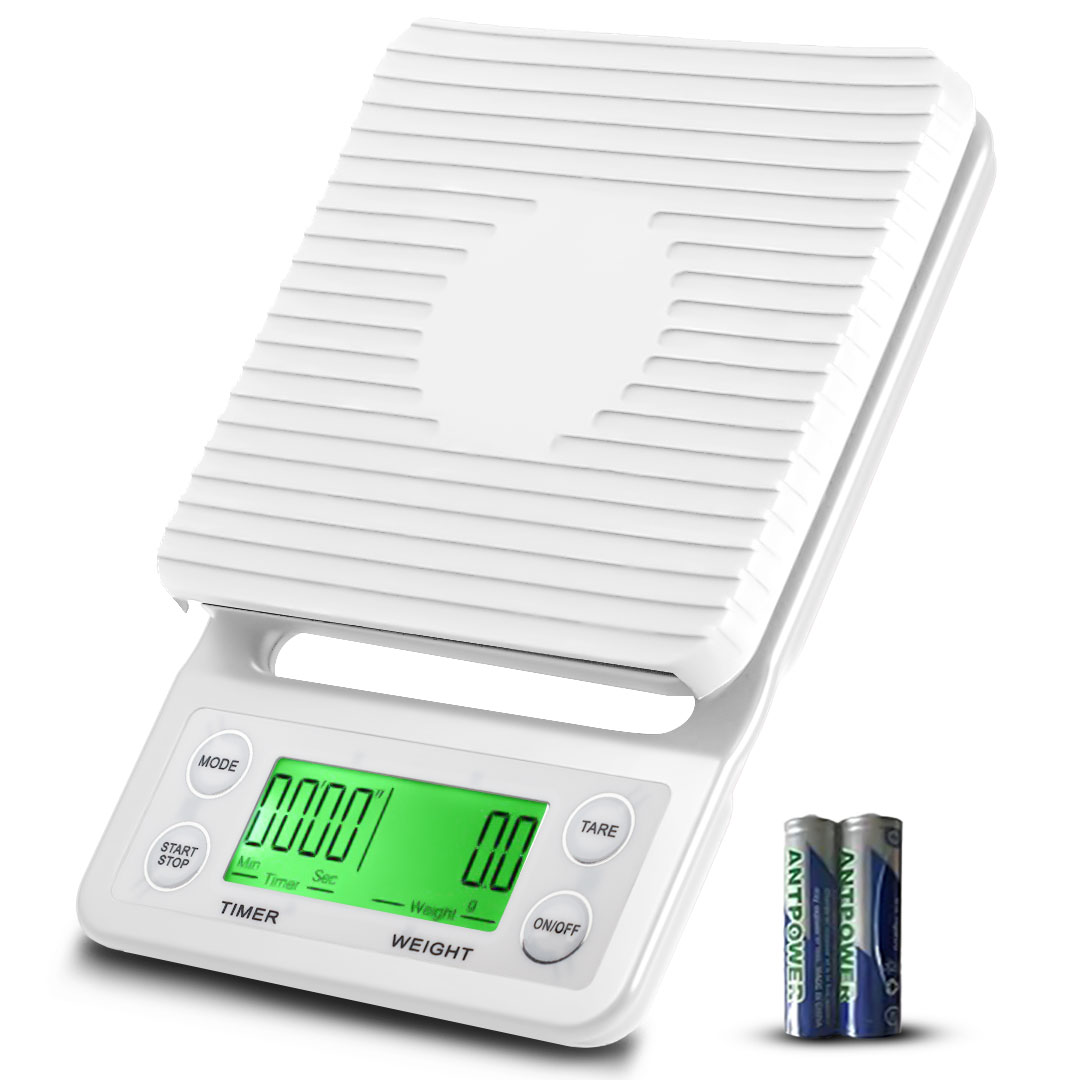 Coffee scale with timer white
