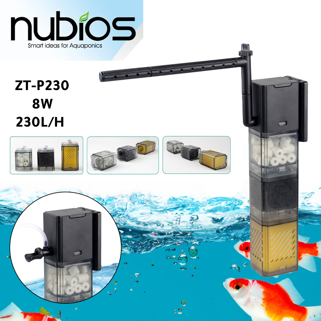 Aquarium submersible filter with bio multi-stage 8w ZT-P230