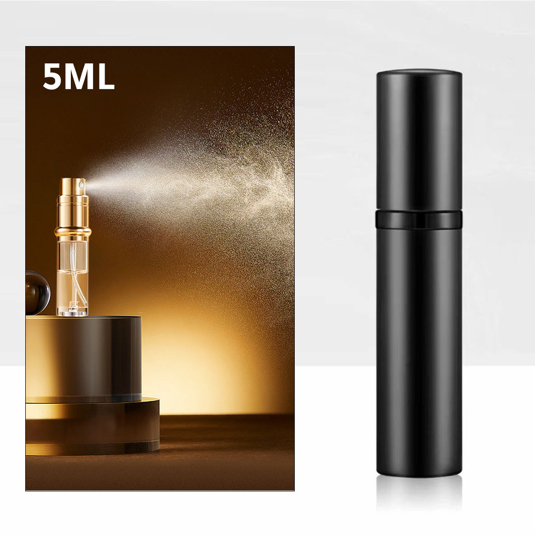 بخاخ عطر متنقل صغير قابل لاعادة التعبئة اسود