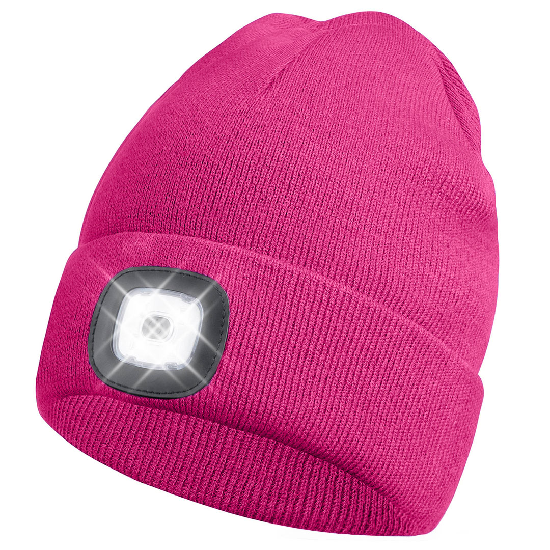 Rechargable flash light hat pink