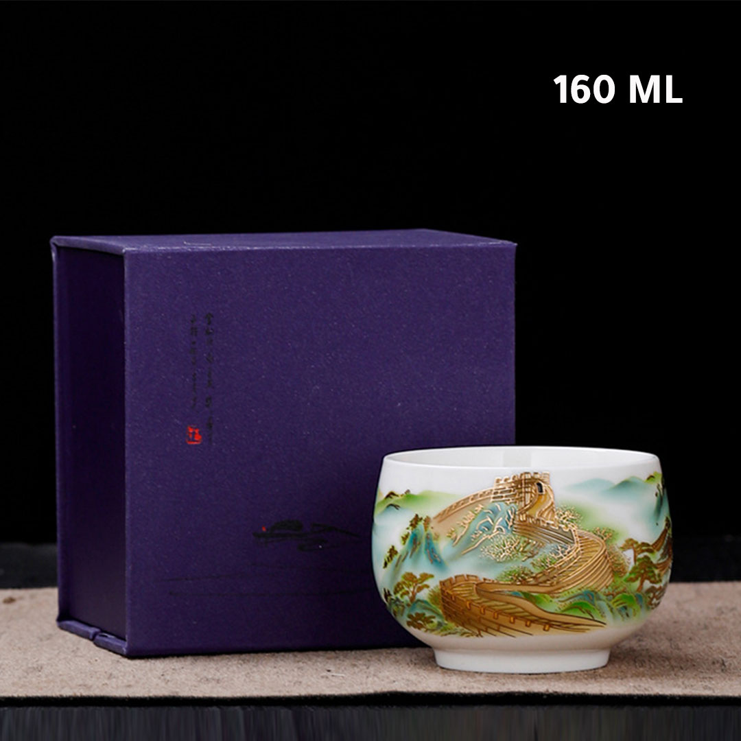 كوب سيراميك برسم فني مع تغليف هدية