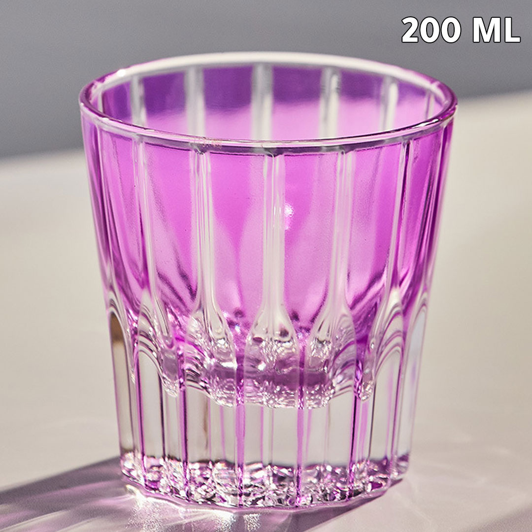 كوب قهوة زجاجي سعة 200مل لون بنفسجي