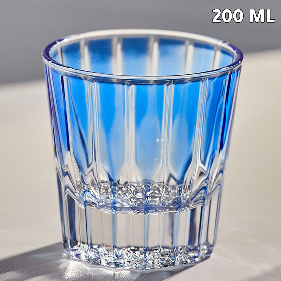 كوب قهوة زجاجي سعة 200مل لون ازرق