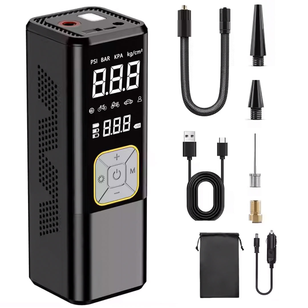 High pressure inflator usb rechargeable with power bank for car tyres J-3047