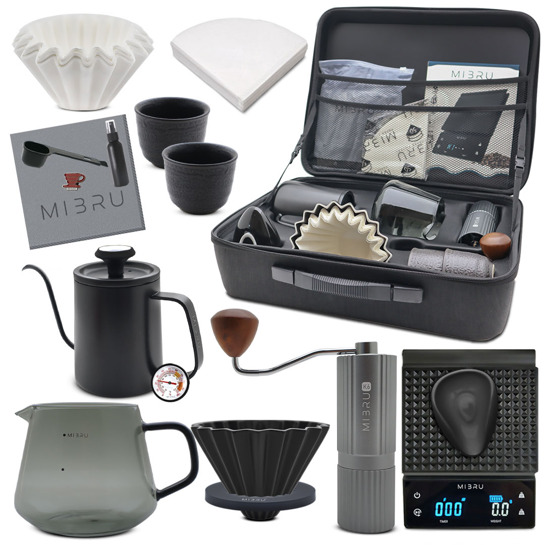 Coffee G2 travel set for drip 14 in 1 from MIBRU Dark Grey