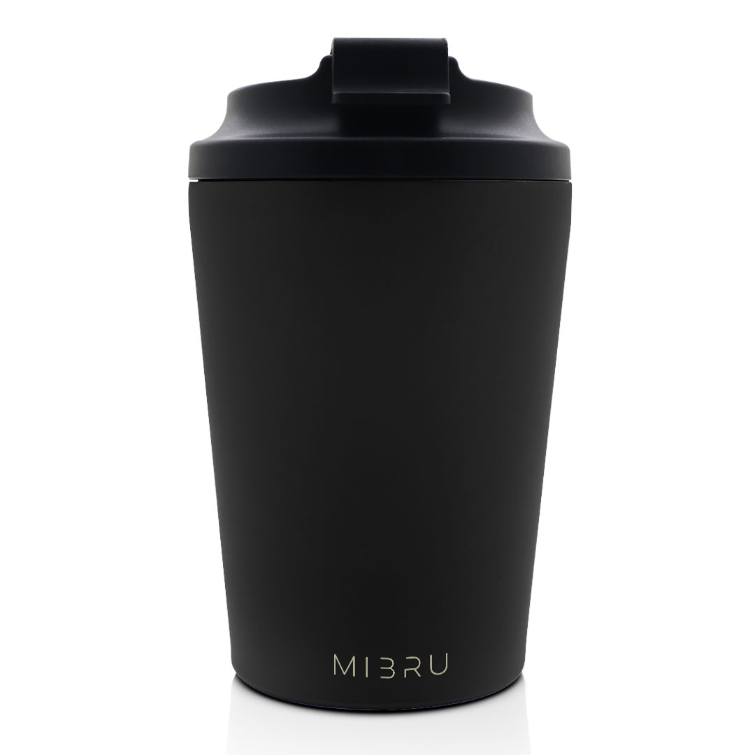 كوب ميبرو بداخل مطلي بالسيراميك مقاس 12oz لون ديب بلاك