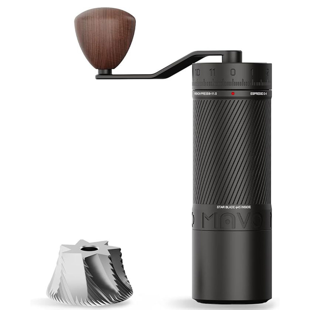 مافو مطحنة قهوة يدوية للاسبريسو و القهوة المقطرة فانتوكس برو لون اسود ترس 45مم