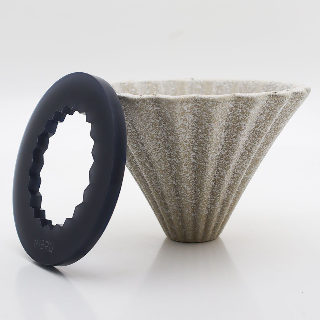 COFFEE CIRAMIC DRIPPER ZIGZAG V02 1-4 CUPS Acrylic base