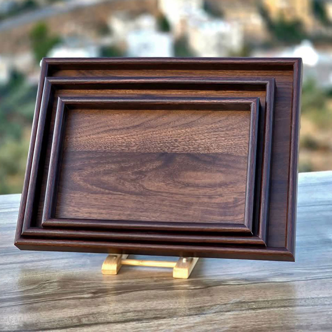 Set of 3 wooden trays K-1172