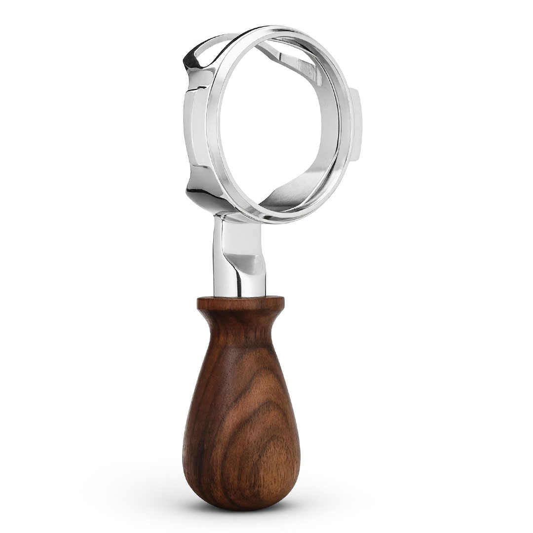 بورتافلتر مكشوف احترافي مقاس 58مم بمقبض قصير من خشب الجوز