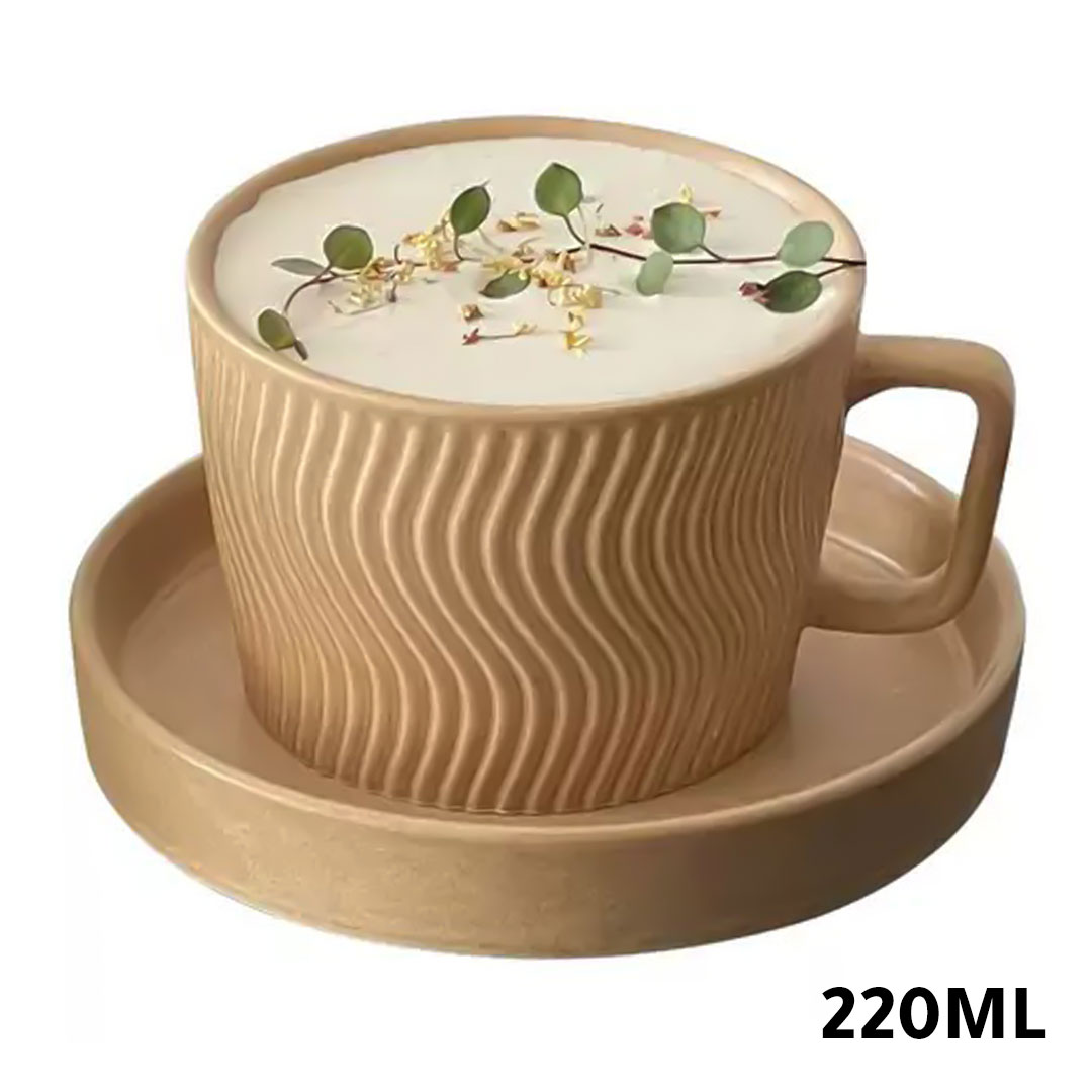 كوب قهوة مع صحن 220 مل