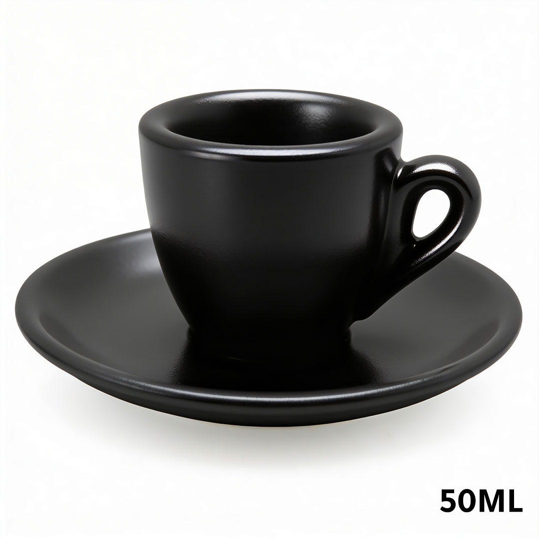 كوب اسبريسو سيراميك 50مل اسود مت