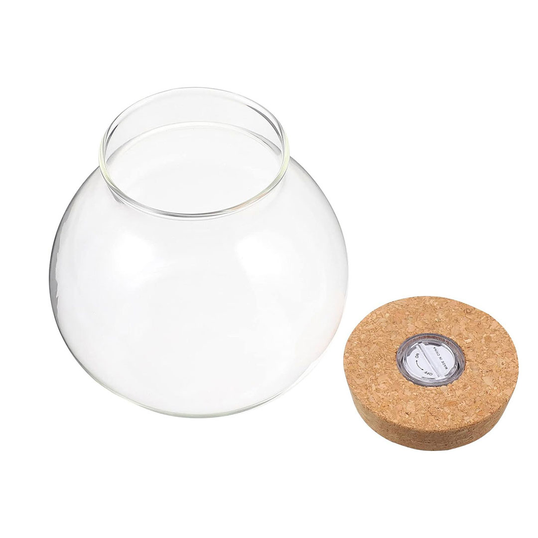 Aquarium terrarium glass pot small with light 10x8.5cm