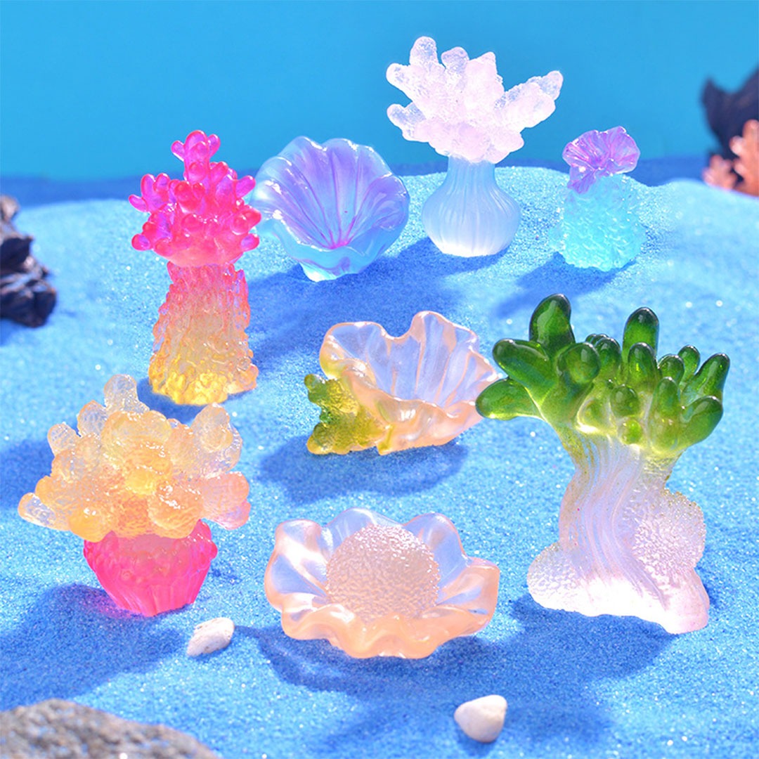 glow in the dark coral for fish tank 8PCS K-2061
