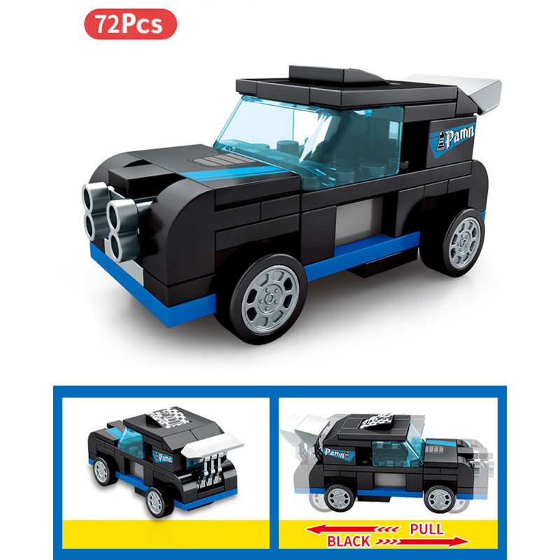 لعبة تركيب مكعبات تعليمية بشكل سيارة قابلة للسحب KT-016-KR110098