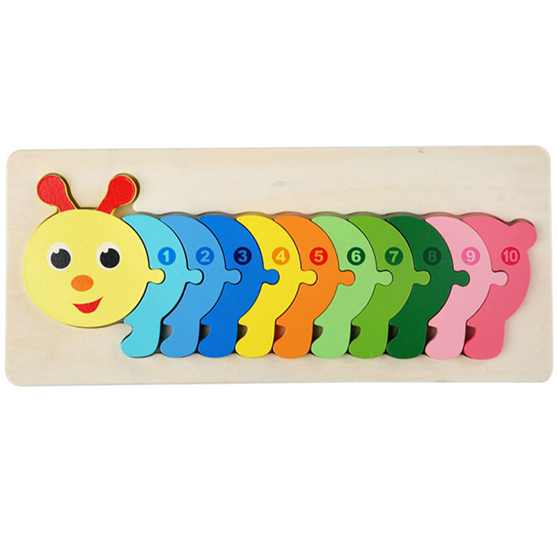 3d educational wooden worm toy kt-032