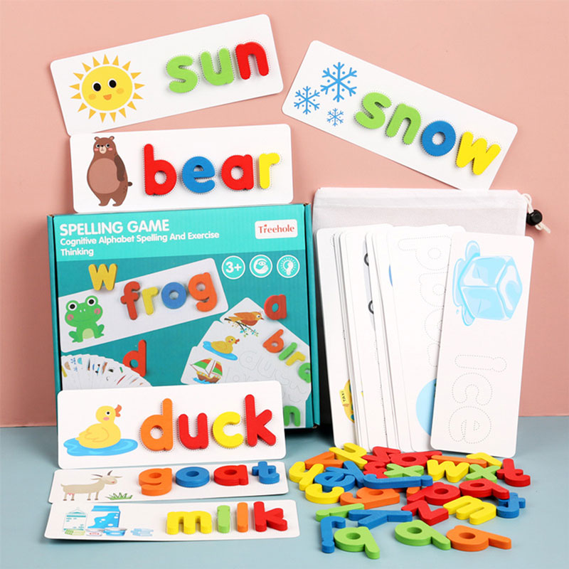 لعبة خشبية ثلاثية الأبعاد لتعليم الحروف الإنجليزية للأطفال KT-036 -KR110118