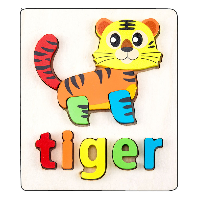 3d educational wooden toy in the form of a tiger kt-045