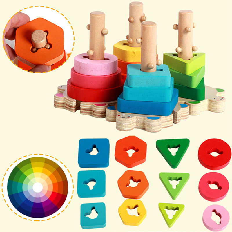 Wooden cube game to stimulate children's intelligence kt-048