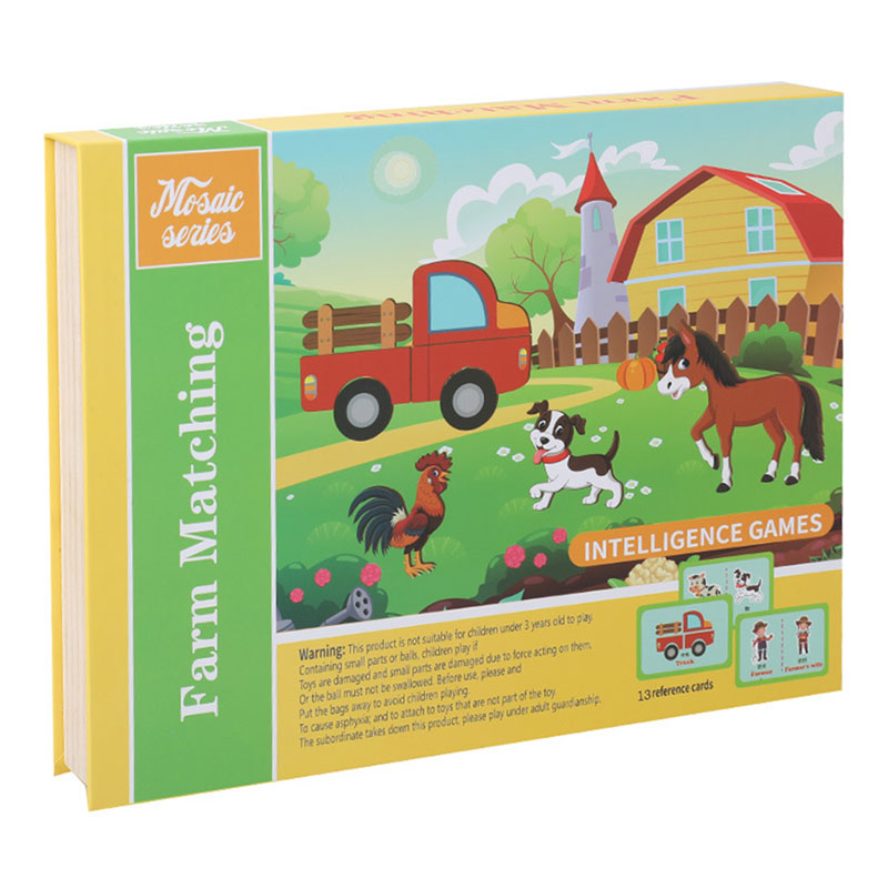 Educational magnetic toy box for children in the shape of a farm kt-056