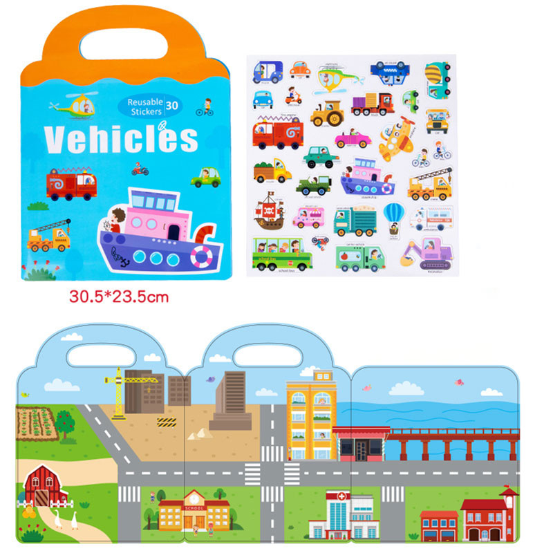 Educational magnetic games book for children in the form of means of transportation kt-061