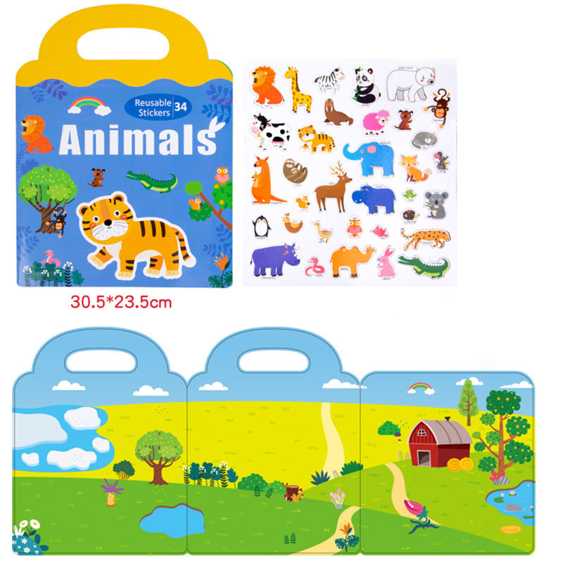 Magnetic educational toys book for children in the form of animals kt-063