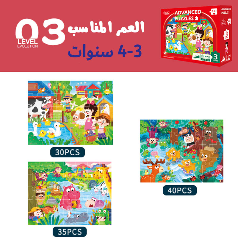 3-in-1 puzzle game for children aged three years and over kt-066