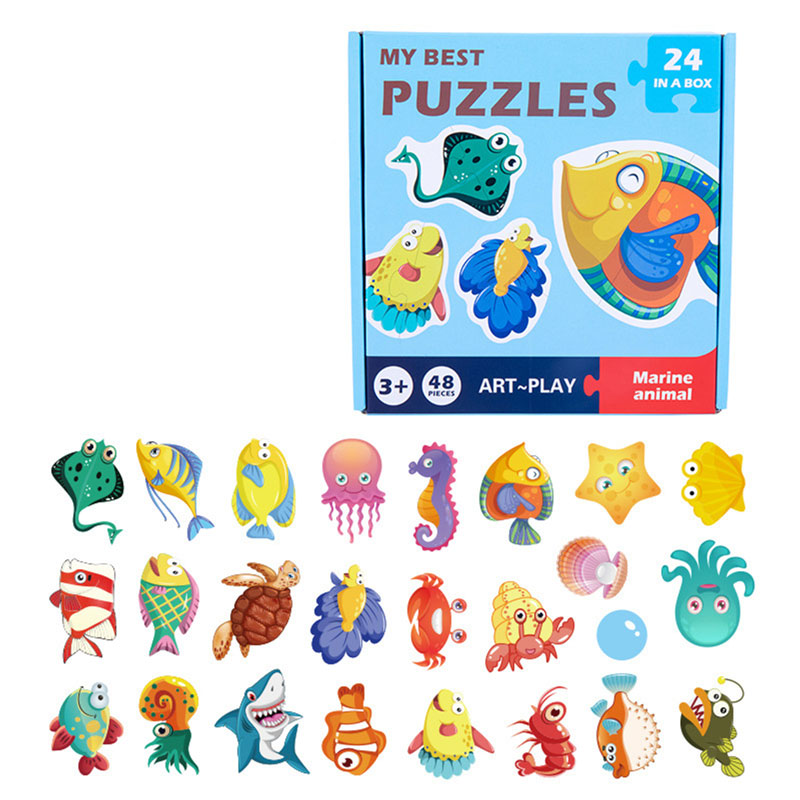 Educational puzzle set for children in the form of marine life kt-074