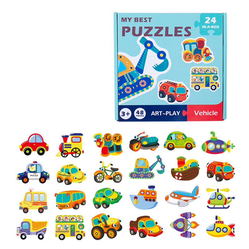 Educational puzzle set for children in the form of transportation kt-073