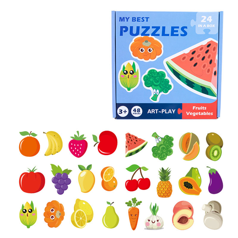 Educational puzzle set for children in the form of fruits and vegetables kt-071