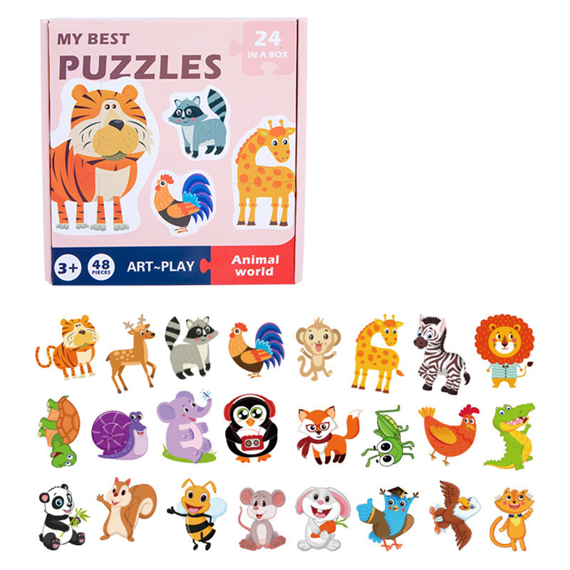 An educational puzzle set for children in the form of the animal world kt-072