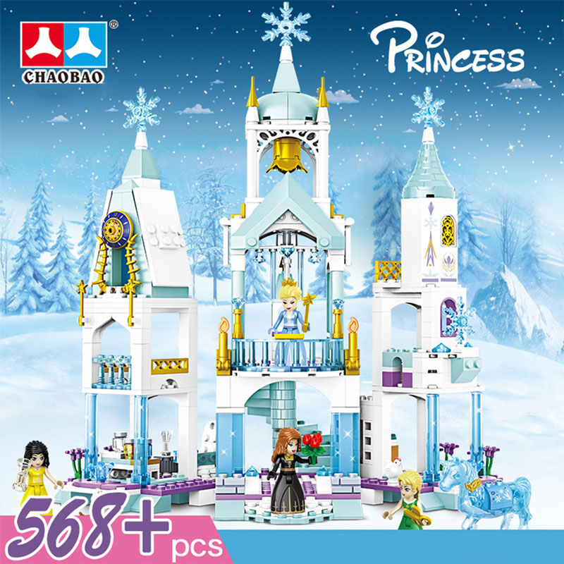 Children's educational blocks toy snow fantasy castle 568 pieces kt-084
