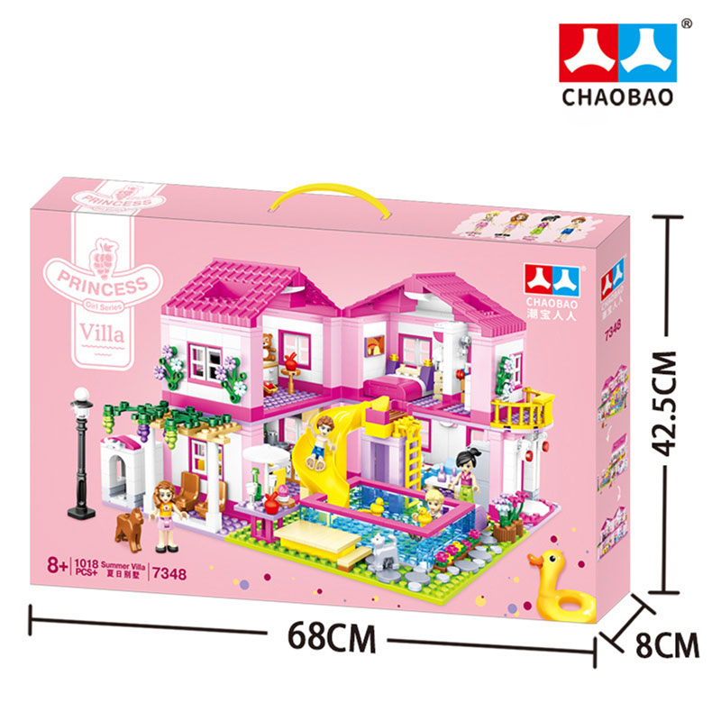 Educational blocks toy for children large villa with swimming pool 1018 pieces kt-094