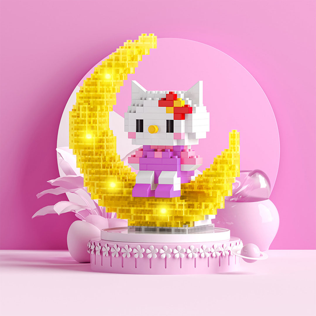 لعبة مكعبات تعليمية للأطفال على شكل دمية قطة KT-105-KR110187