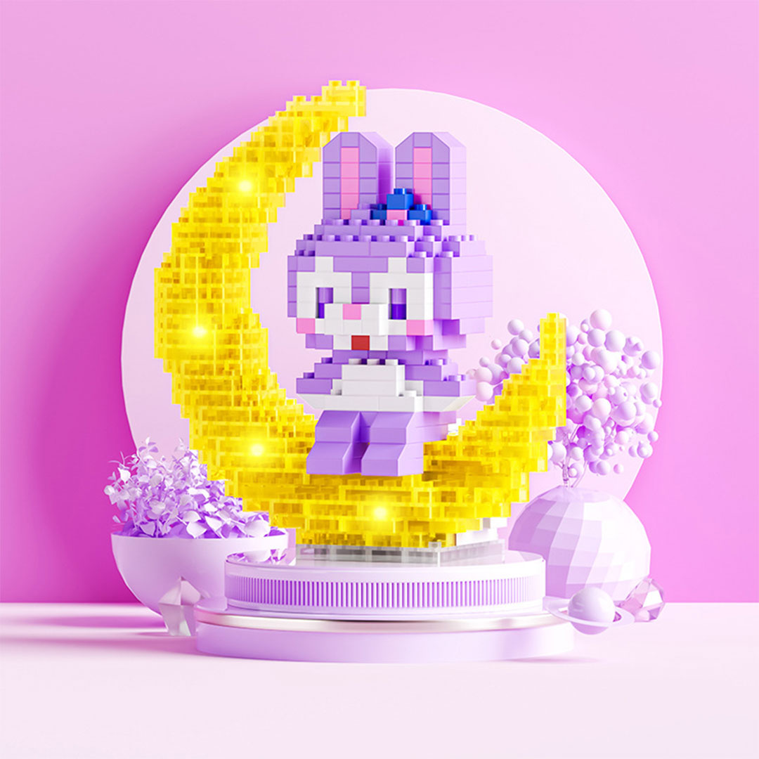 لعبة مكعبات تعليمية للأطفال على شكل دمية ارنب  KT-104-KR110186