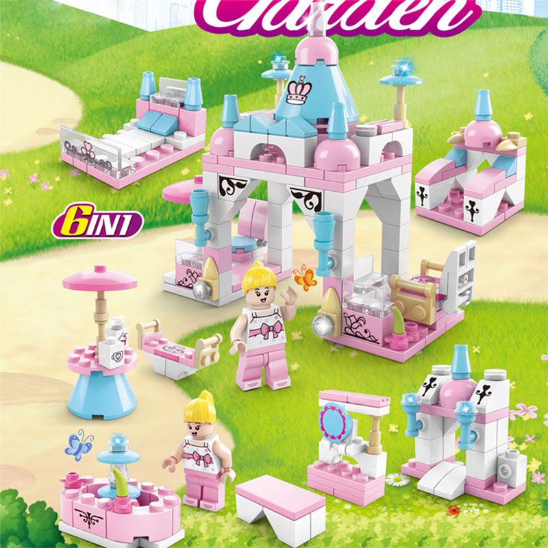 لعبة مكعبات تعليمية للأطفال على شكل منزل متكامل  6 في 1 KT-110-KR110192