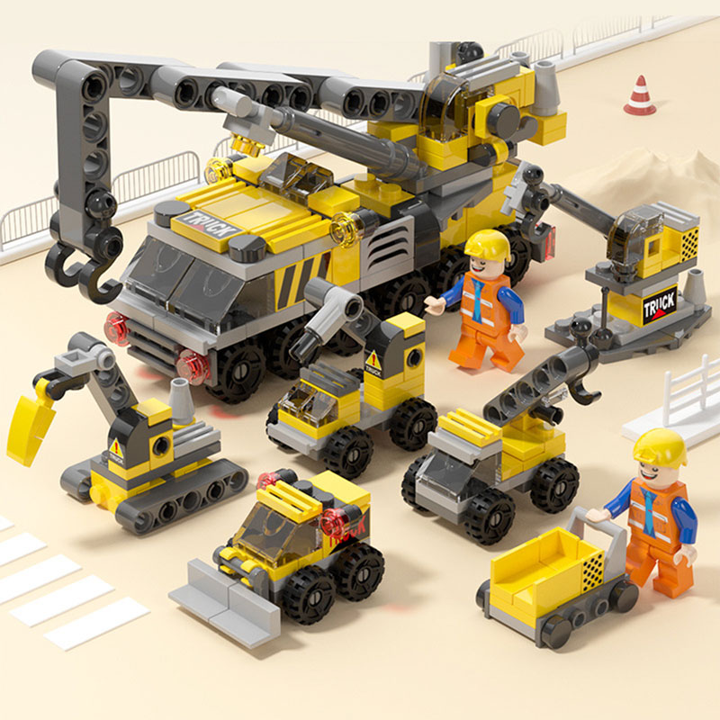 Educational blocks toy for children in the form of an drilling equipment 6 in 1kt-111