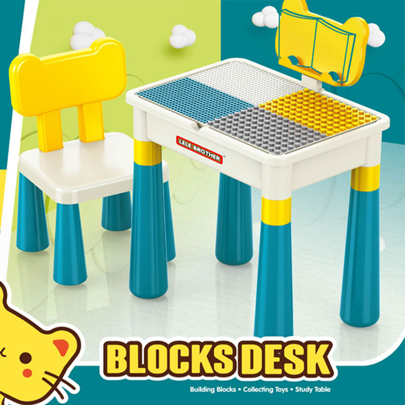 Children's educational blocks table and chair kt-118