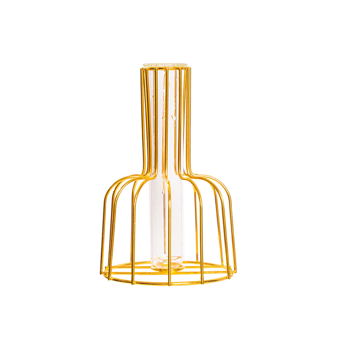 Candle holder metal cage gold cd-46-KR130308