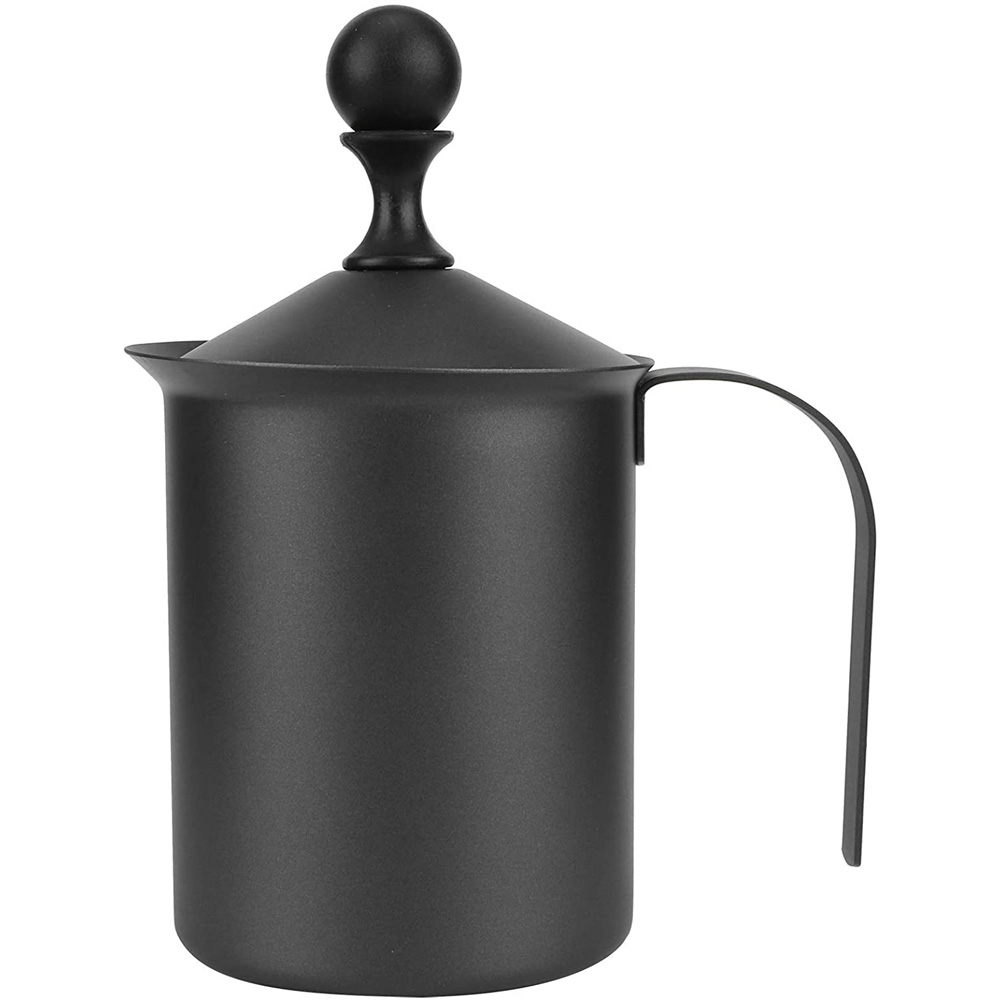 Coffee milk manual frothing jug black