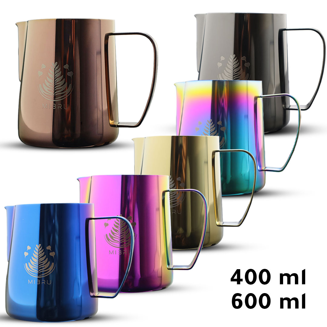 Coffee milk froathing pitcher from MIBRU multi-color multi-size