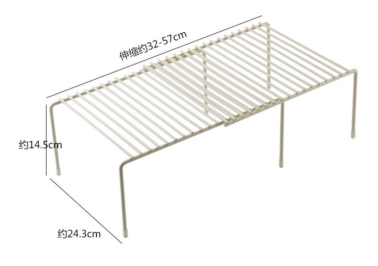 Metal extendable shelf separator white