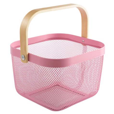 Metal mesh basket e-165 pink