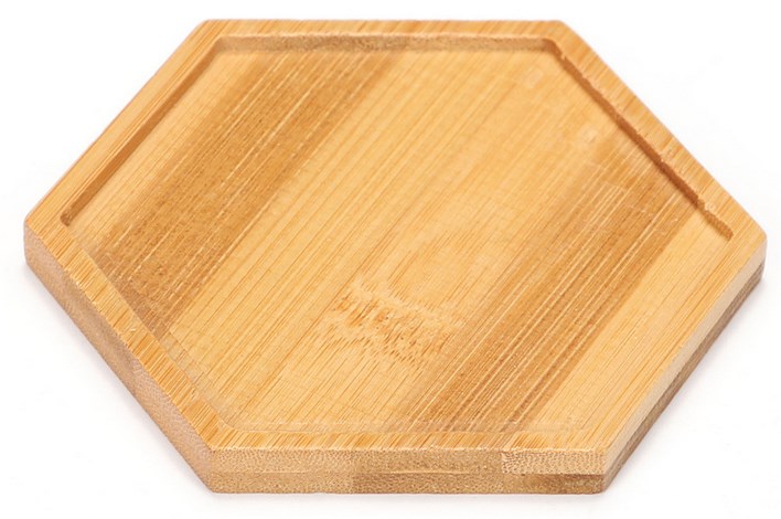 قاعدة كوب خشبية سداسية بقطر 10.5 سم مناسبة للريزن ارت-AR010122
