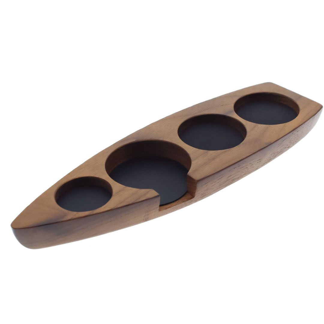 Coffee wooden tamping base boat shape multi-size