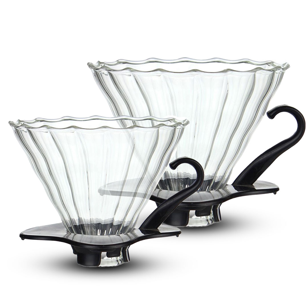 Coffee v60 dripper glass black multi-size